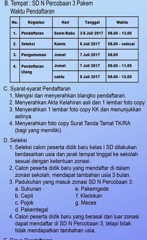 Informasi Penerimaan Siswa Pindahan 2020/2021